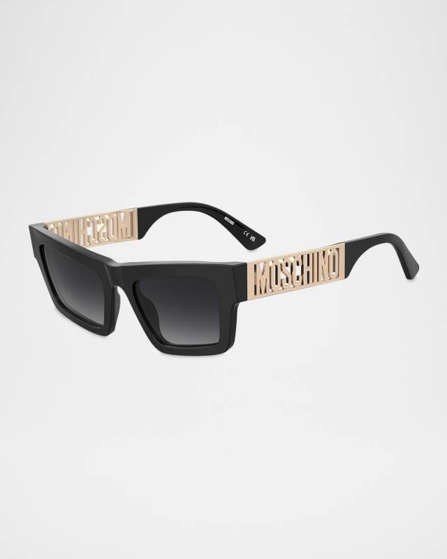 Logo Acetate Rectangle Sunglasses